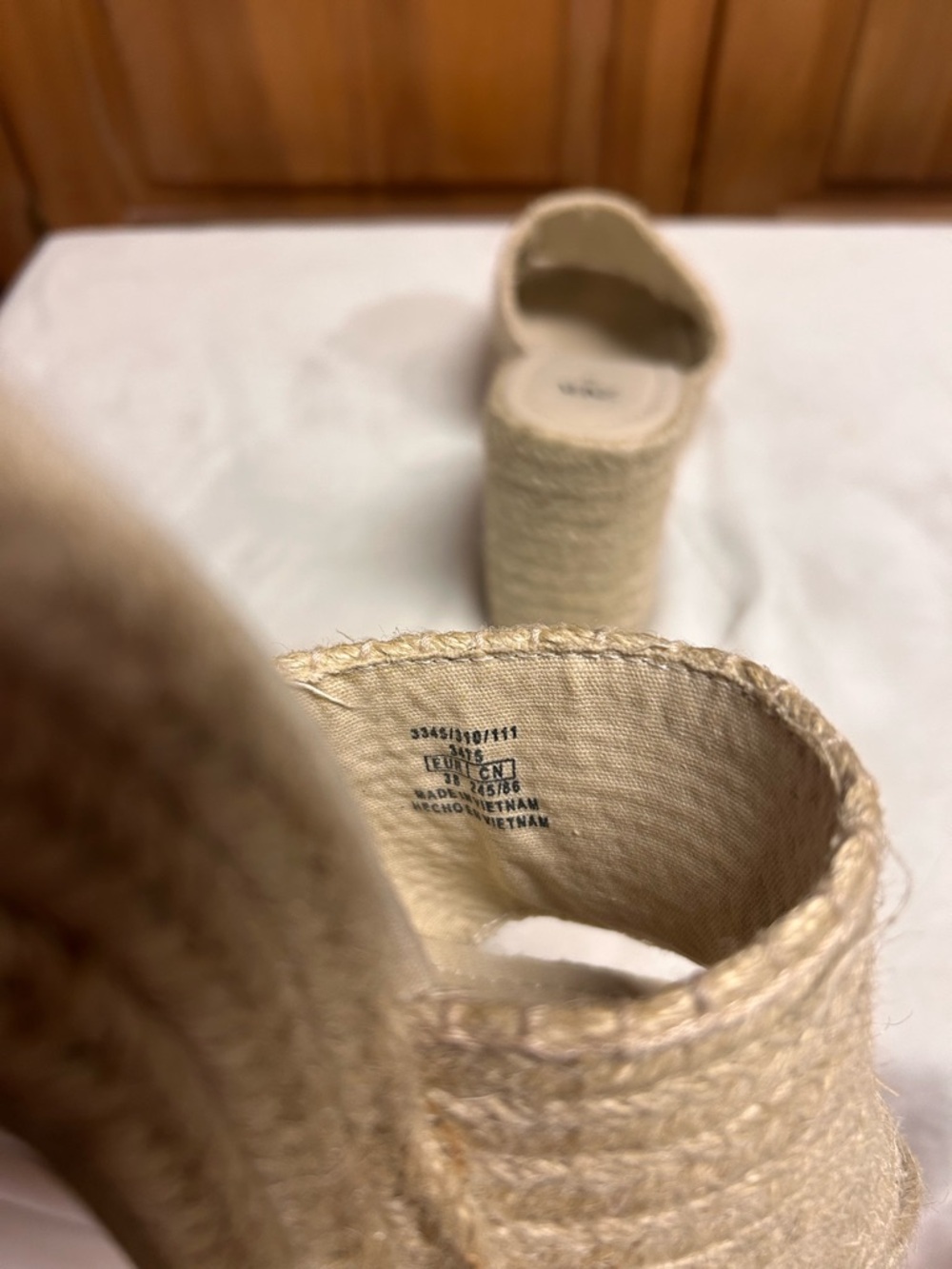 Zara Natural Woven Jute Platform Slide Heels - Picture 7 of 8